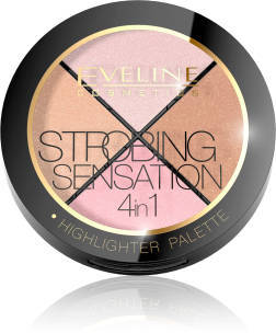 Paleta rozświetlaczy prasowany Eveline Cosmetics Strobing Sensation  12 g