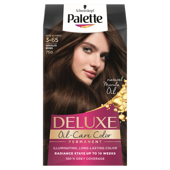 Palette Deluxe Oil-Care Color Hair Dye 750 (3-65) Chocolate Brown