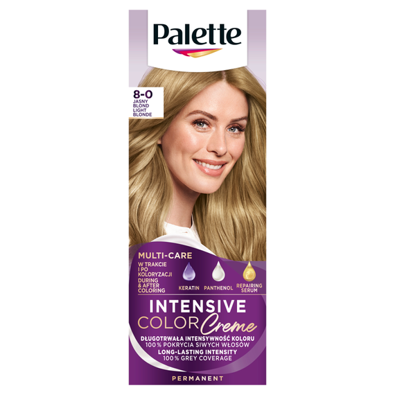 Palette Intensive Color Creme Hair Color Cream 8-0 (N7) Light Blonde