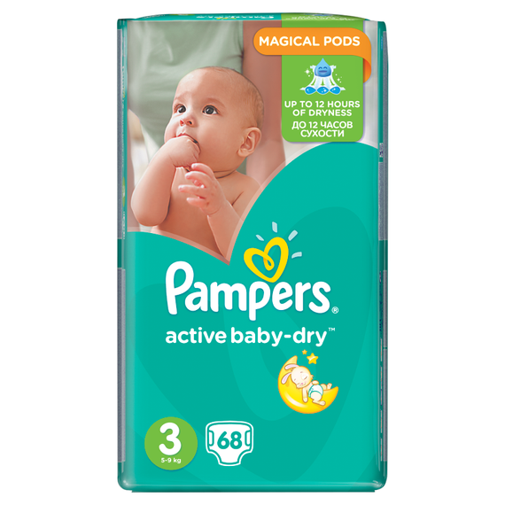 Pampers Active Baby-Dry Nappies Midi 3 68 pieces