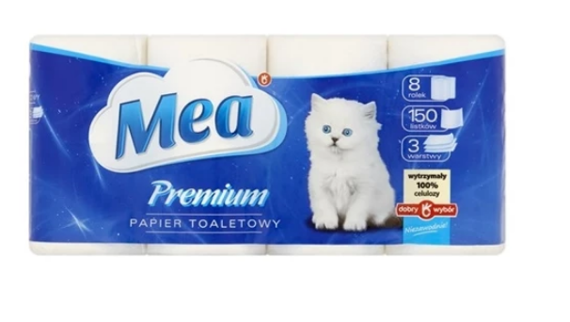 Papier toaletowy MEA premium biały 3 warstwy 8szt