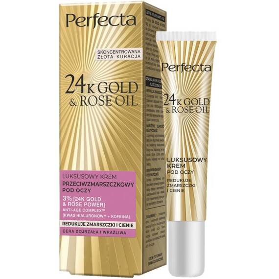 Perfecta 24K Gold&Rose Oil Luksusowy krem przeciwzmarszczkowy pod oczy