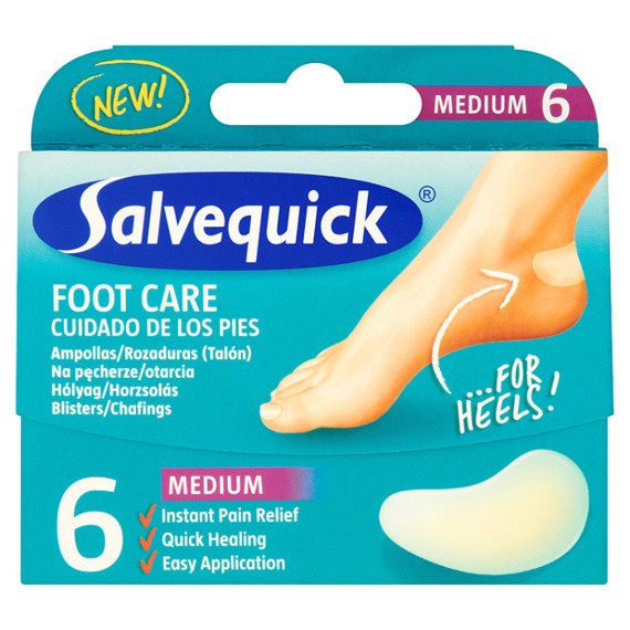 Salvequick Foot Care Medium Plasters for blisters and abrasions 6 pieces