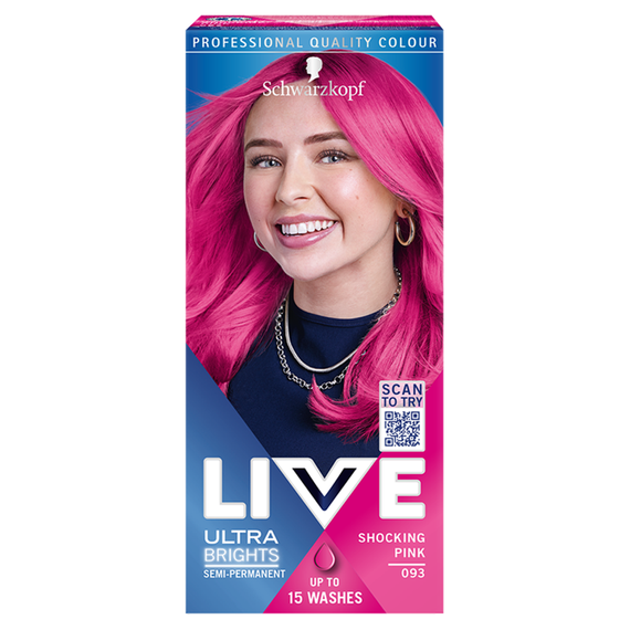 Schwarzkopf Live Ultra Brights or Pastel Hair Dye Shocking Pink 093