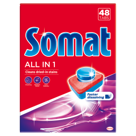 Somat All in 1 Tabletki do mycia naczyń w zmywarkach 864 g (48 sztuk)