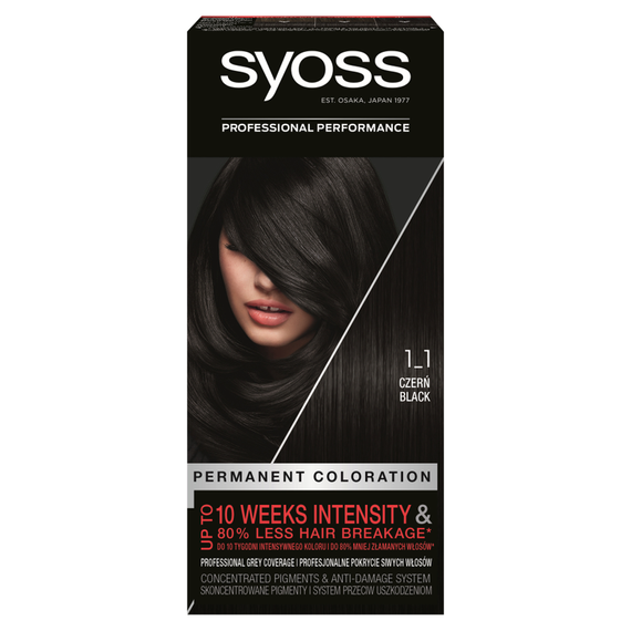 Syoss Permanent Coloration Permanent hair dye 1-1 black