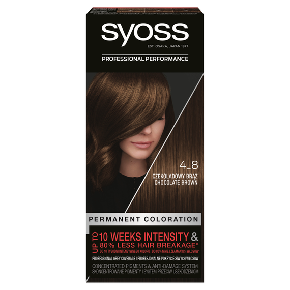 Syoss Permanent Coloration Permanent hair dye 4-8 chocolate brown