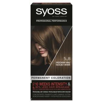 Syoss Permanent Coloration farba do włosów 5-8 Orzechowy Brąz / Hazelnut Brown