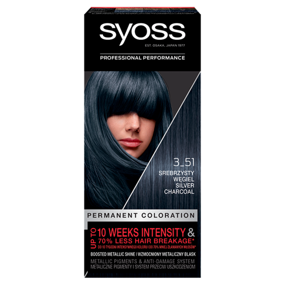 Syoss Permanent Colouring Hair dye 3-51 silvery charcoal