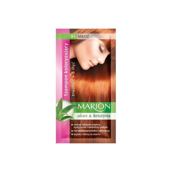 Szamponetka Marion saszetka szampon koloryzujący  Miedź 91