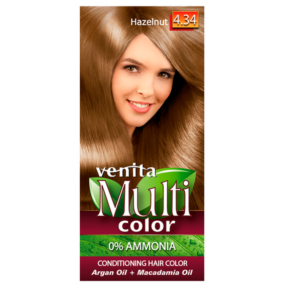 VENITA HAIR DYE AMMONIA-FREE 4.34 HAZELNUT