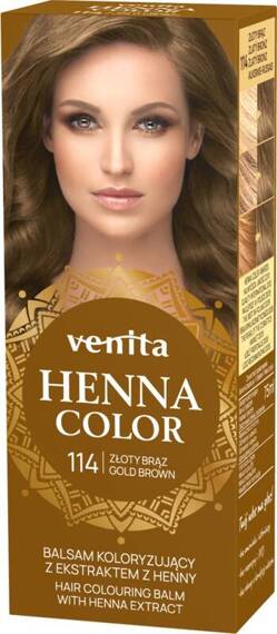 VENITA Henna Color balsam koloryzujący z ekstraktem z henny 114 Złoty Brąz \ Gold Bown   75ml