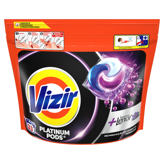 Vizir Platinum PODS laundry capsules for dark clothes, 33 washes