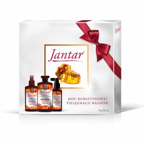 Zestaw Jantar pielęgnacja włosów zniszczonych szampon, mgiełka, wcierka