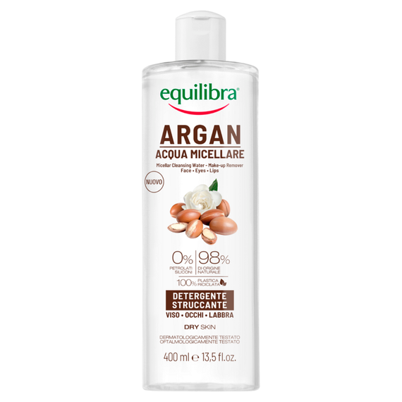 equilibra Argan micellar water face eyes lips 400 ml