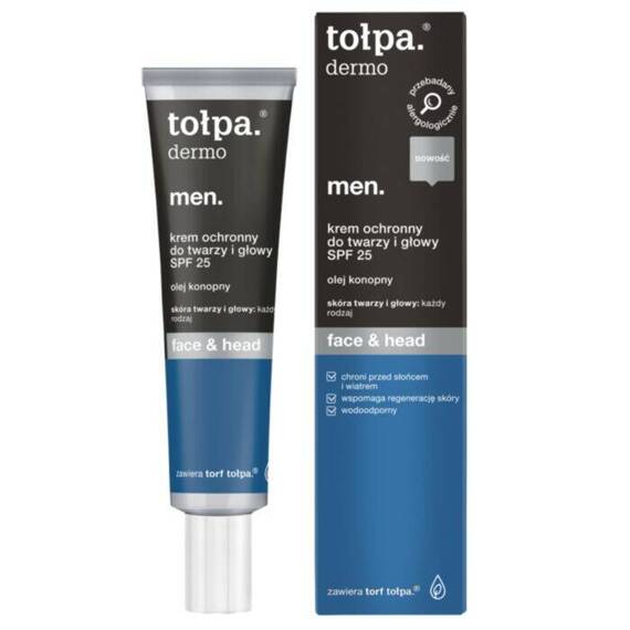 tołpa dermo men. face&head krem ochronny do twarzy i głowy SPF 25, 40 ml