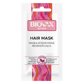 Biovax Botanic maska do włosów regenerująca Malina moroszka, Olej z róży 20 ml