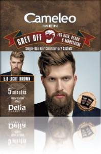 Delia Cosmetics Cameleo Men Krem koloryzujący do włosów,brody i wąsów nr 5.0 Light Brown 15mlx2