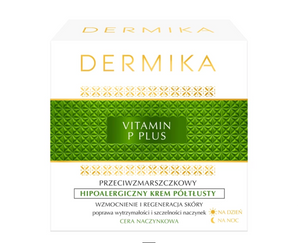 Dermika Vitamin P Plus Anti-Falten hypoallergene halbfette Tages- und Nachtcreme 50 ml