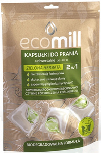 Ecomill kapsułki do prania tkanin Uniwersalne 30sztuk Zielona Herbata