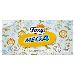 Foxy Mega Ultra miękkie chusteczki 2 warstwy 200 sztuk