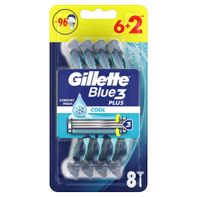 Gillette Blue3 Cool Jednorazowa maszynka do golenia dla mężczyzn, 6+2 sztuk