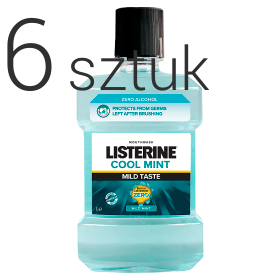 Listerine Cool Mint Mild Taste Łagodny Smak Płyn do płukania jamy ustnej 500 ml 4+ 2 gratis
