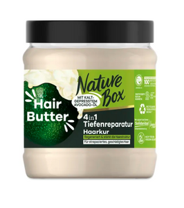 NATURE BOX Masło do włosów 4 w 1 głęboko regenerująca kuracja do włosów z olejkiem z awokado 300 ml