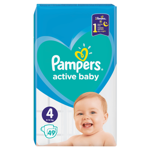 Pampers Active Baby Rozmiar 4, 49 pieluszek, 9-14 kg