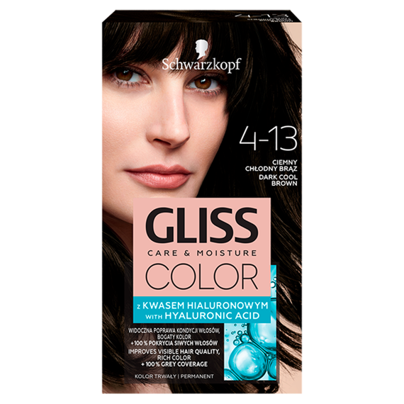 4-13 Kühles Dunkelbraun Schwarzkopf Gliss Color  Haarfarbe