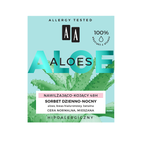 AA Aloes 100 % Aloe Vera-Extrakt, Tag-Nacht-Sorbet, 48 Stunden feuchtigkeitsspendend und beruhigend, 50 ml