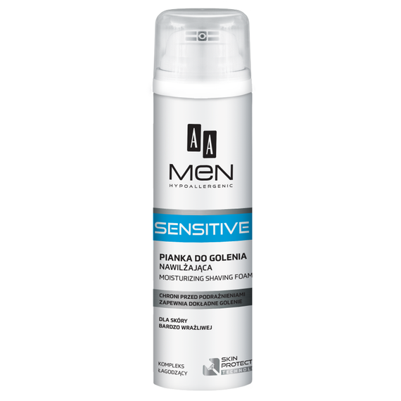 AA Men Sensitive Rasierschaum Feuchtigkeitscreme für sehr empfindliche Haut 250ml