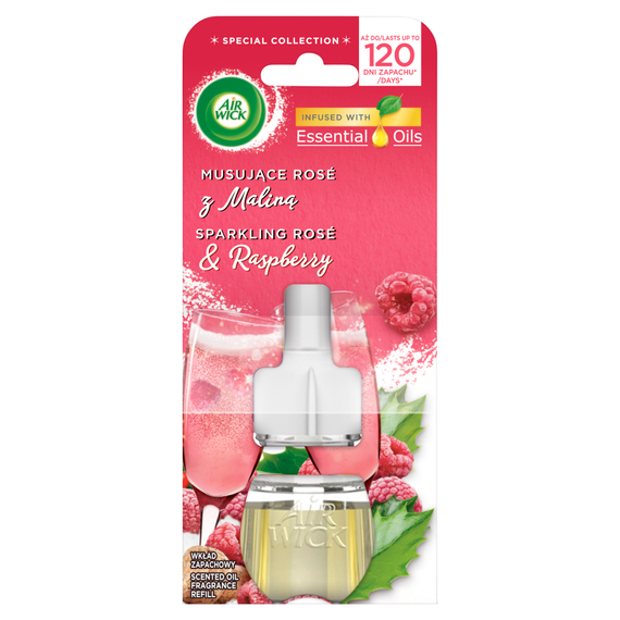 Air Wick Essential Oils Elektrischer Lufterfrischer mit dem Duft von funkelndem Rosé mit Himbeere, 19 ml