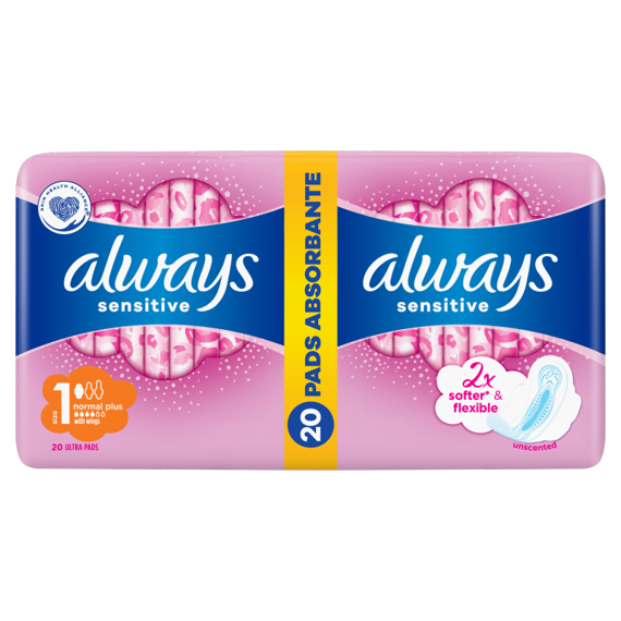 Always Ultra Sensitive Normale Plus-Hygienische Binden mit Flügeln 20 Stück