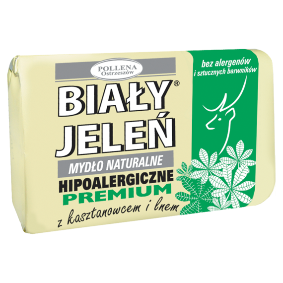 Biały Jeleń Hipoalergiczne mydło naturalne premium z kasztanowcem i lnem 100 g