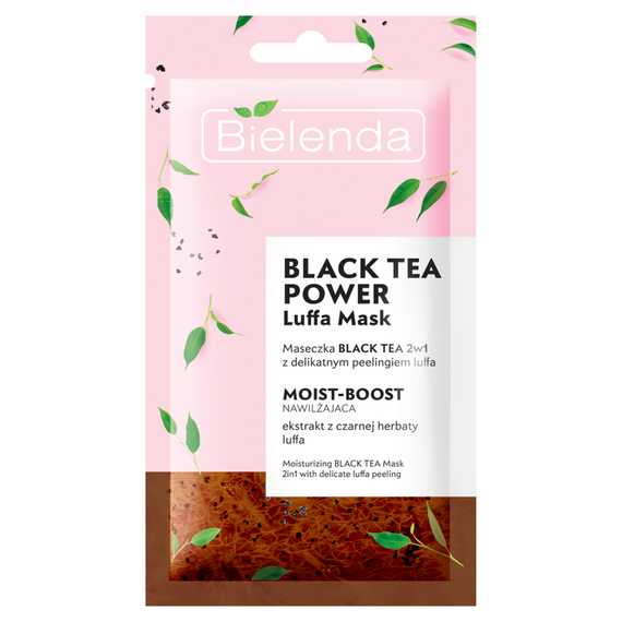 Bielenda Black Tea 2in1 Maske mit zartem feuchtigkeitsspendendem Luffa-Peeling 8 g