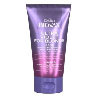 Biovax Ultra Violet Intensiv regenerierende Tönungsmaske für blondes und graues Haar 150 ml