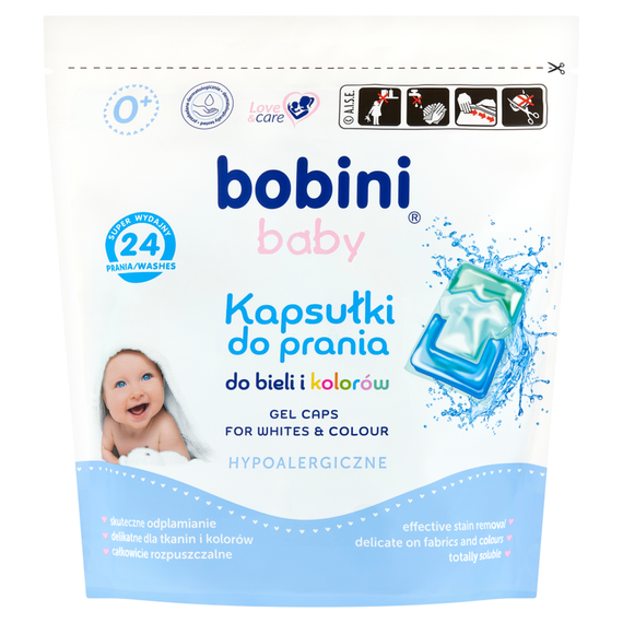 Bobini Baby Wäschekapseln für Weiß- und Buntwäsche 576 g (24 Wäschen)