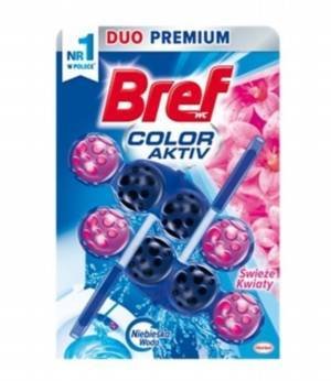 Bref WC Color Aktiv+ Zawieszka do muszli WC świeże kwiaty 2 x 50 g