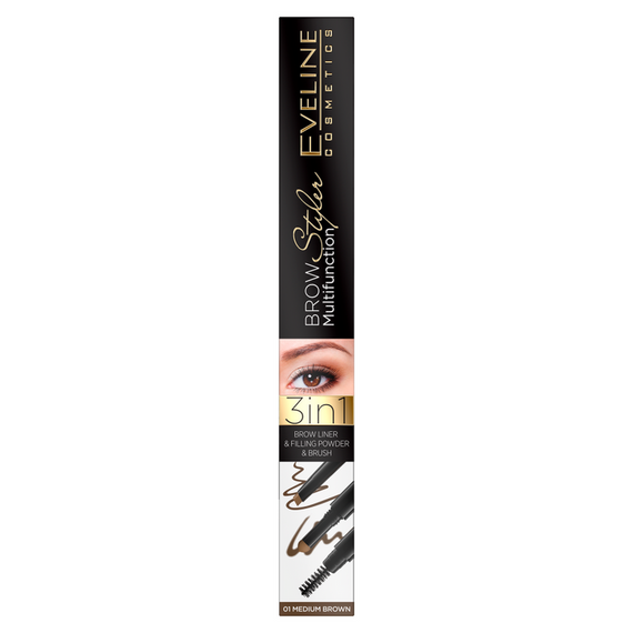 Brow Multifunktions-Styler Augenbrauenstift 3in1 mittelbraun