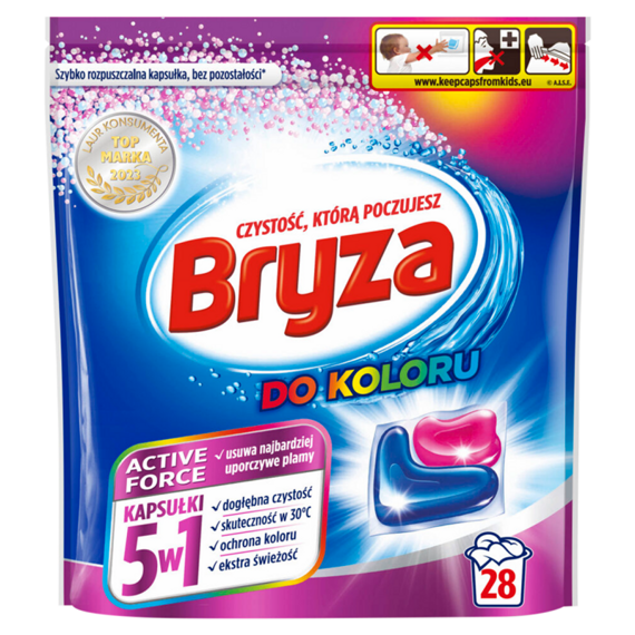 Bryza Active Force 5in1 Wäschekapseln für Farbe 560 g (28 Wäschen)