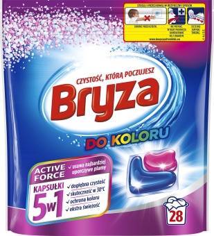 Bryza Active force 5w1 Kapsułki do prania do koloru i bieli (28 prań)