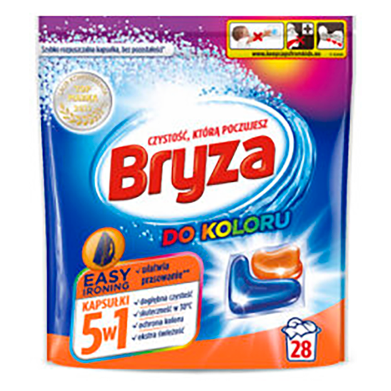 Bryza Easy Ironing 5in1 Wäschekapseln für Farbe 560 g (28 Wäschen)