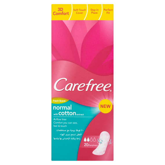 Carefree mit Baumwollextrakt Frische gelüftete Liner 20 Stück