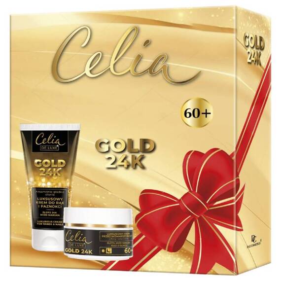 Celia Gold 24K Zestaw Prezentowy , krem do twarzy Gold 60+, krem do rąk