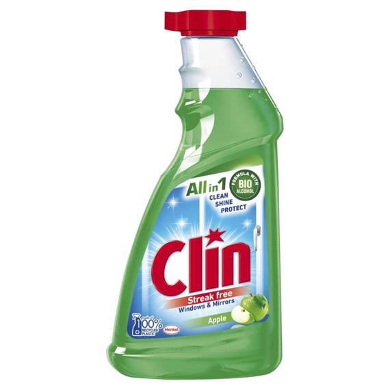 Clin Apple Płyn do mycia powierzchni szklanych opakowanie uzupełniające 500 ml