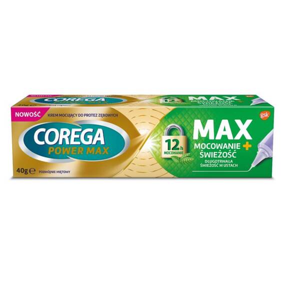 Corega Max Mocowanie + Osłona, 40g, krem do protez zębowych