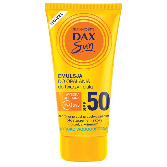 DAX SUN TRAVEL EMULSJA DO OPALANIA DO TWARZY I CIAŁA SPF 50 50ML