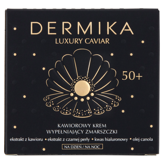 Dermika Luxury Caviar Kaviarcreme zum Auffüllen von Falten 50+ für Tag und Nacht, 50 ml