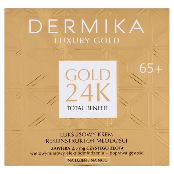 Dermika Luxury Gold Luxuriöse Jugend-Rekonstruktionscreme 65+ für Tag und Nacht 50 ml